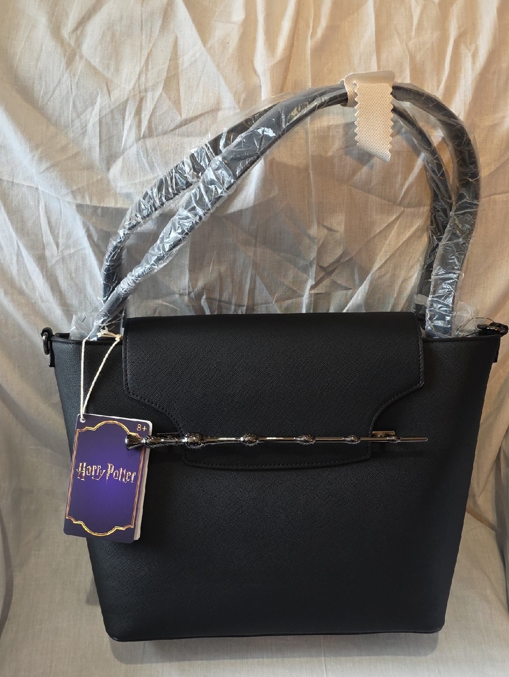 Loungefly Black Harry Potter Elder Wand Tote with Crossbody Strap